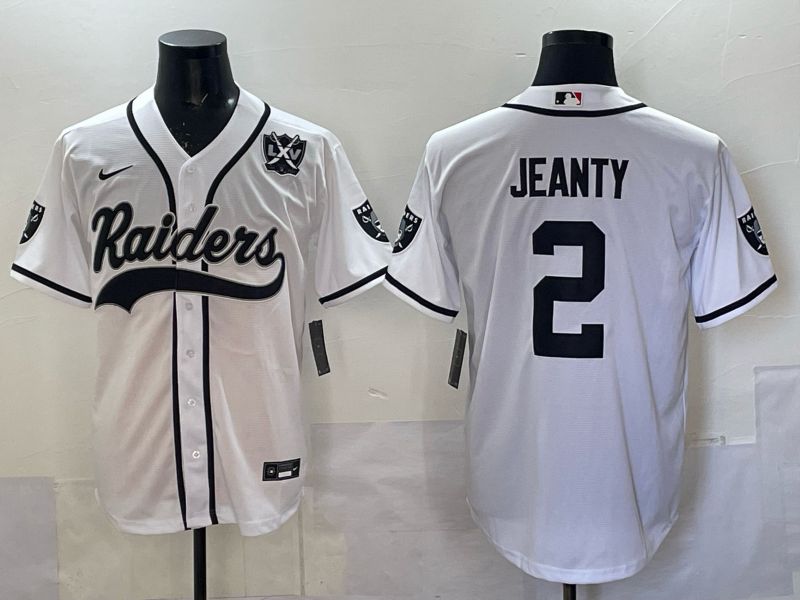 Men 2025 Oakland Raiders #2 Jeanty white 3th generation Joint Name Nike Limited NFL Jersey style 006